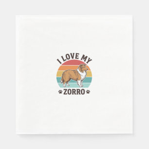I Love My Zorro Vintage Dog Lover Design_1 Napkin