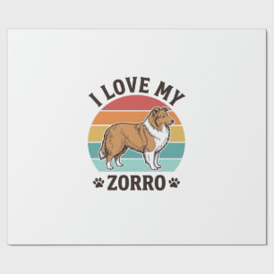 I Love My Zorro Vintage Dog Lover Design_1 Wrapping Paper