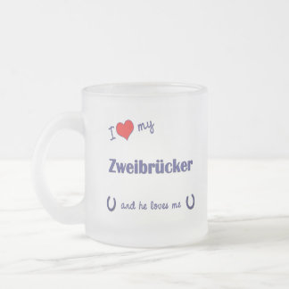 I Love My Zweibrucker (Male Horse) Frosted Glass Coffee Mug