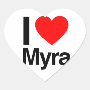 i love myra heart sticker