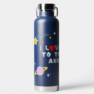 I Love Myself to the Moon and Back Positive Affirm Water Bottle