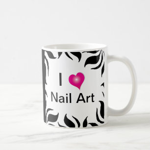 I Love Nail Art Zebra Stripe and Pink Coffee Mug