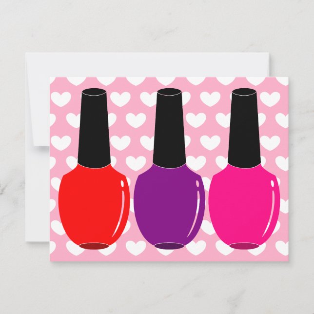 I Love Nail Polish Red Pink Purple Nail Polish Art (Front)