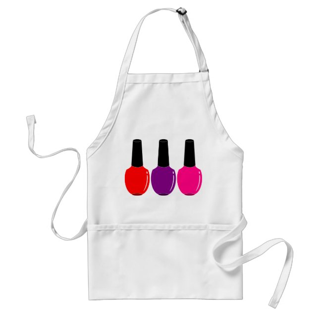 I Love Nail Polish Red Pink Purple Nail Polish Art Standard Apron (Front)