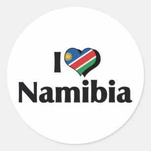 I Love Namibia Flag Classic Round Sticker