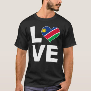 I Love Namibia Heart Flag Namibia T-Shirt