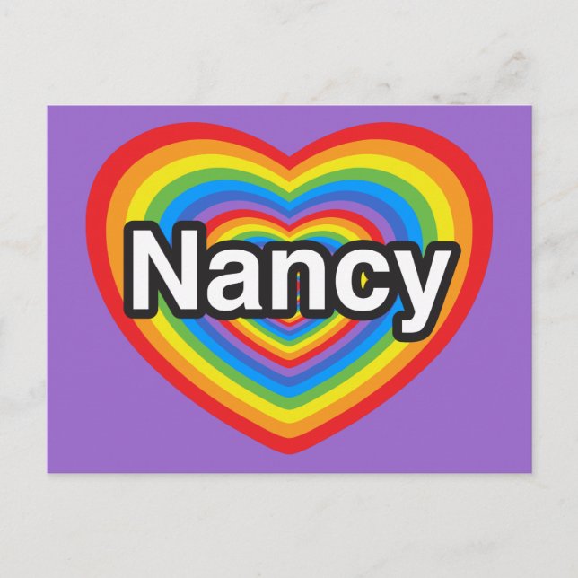 I love Nancy. I love you Nancy. Heart Postcard (Front)