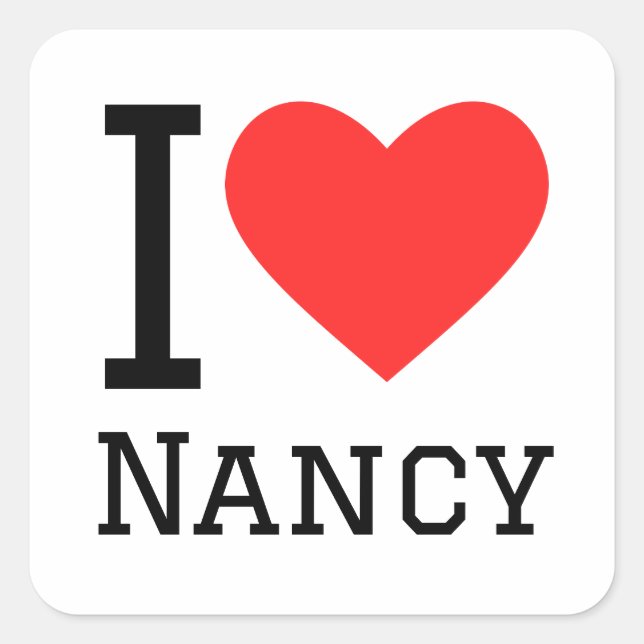 I love Nancy Square Sticker (Front)