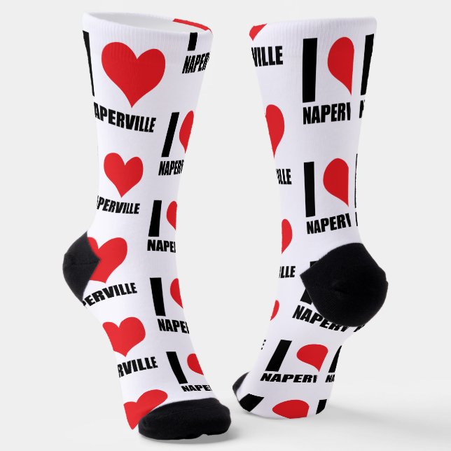 I love Naperville Socks (Angled)