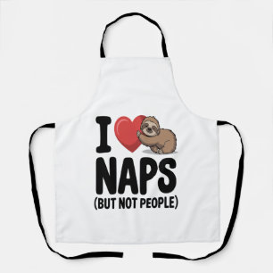 I Love Naps Cute Sloth Heart Apron