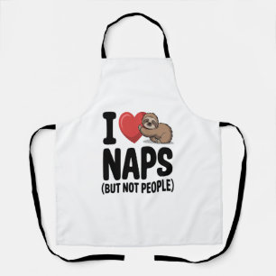 I Love Naps Cute Sloth Heart Apron