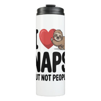 I Love Naps Cute Sloth Heart Thermal Tumbler