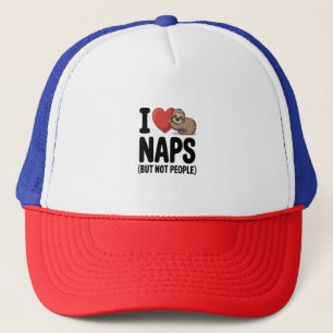 I Love Naps Cute Sloth Heart Trucker Hat