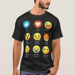I Love Naps Emoji Emoticons Funny Graphic Tee