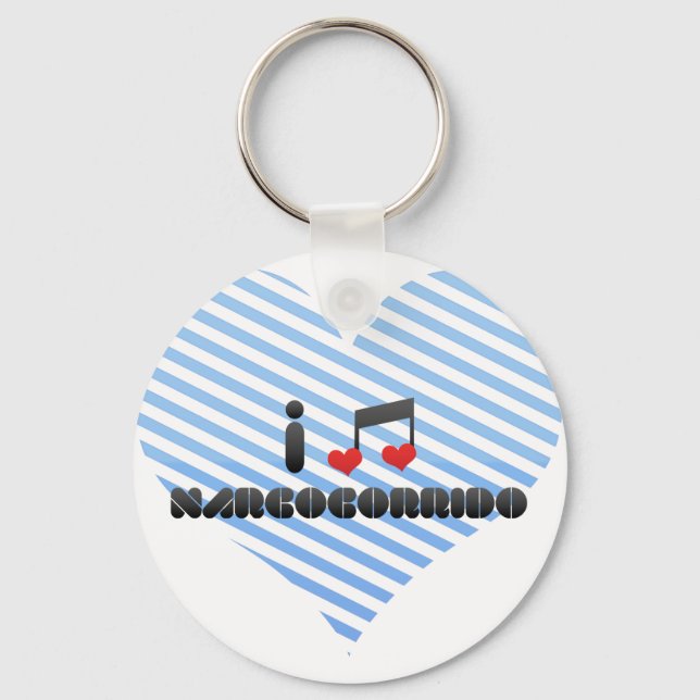 I Love Narcocorrido Key Ring (Front)