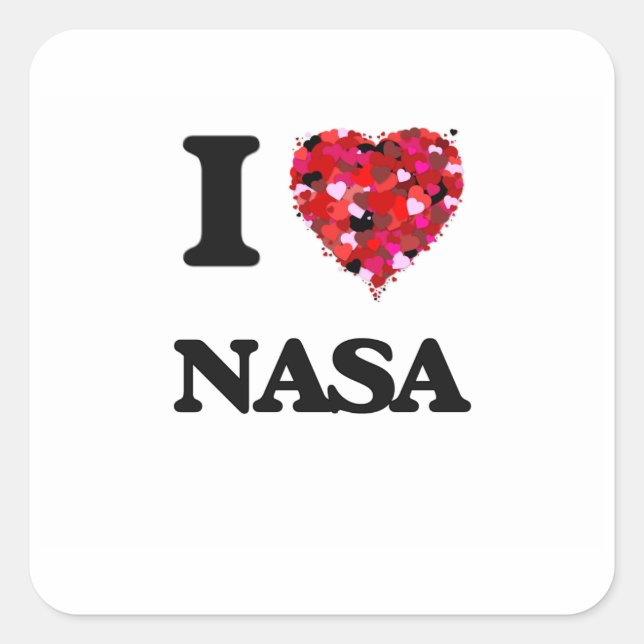 I love Nasa Square Sticker (Front)