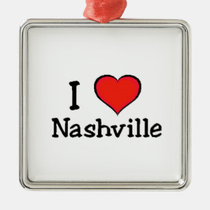 I Love Nashville Metal Tree Decoration