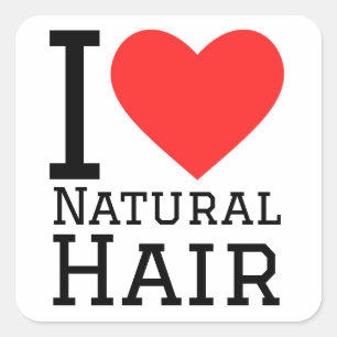 I love natural hair square sticker