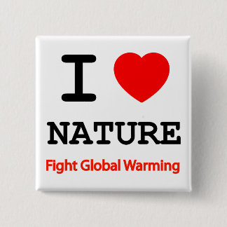I Love Nature 15 Cm Square Badge