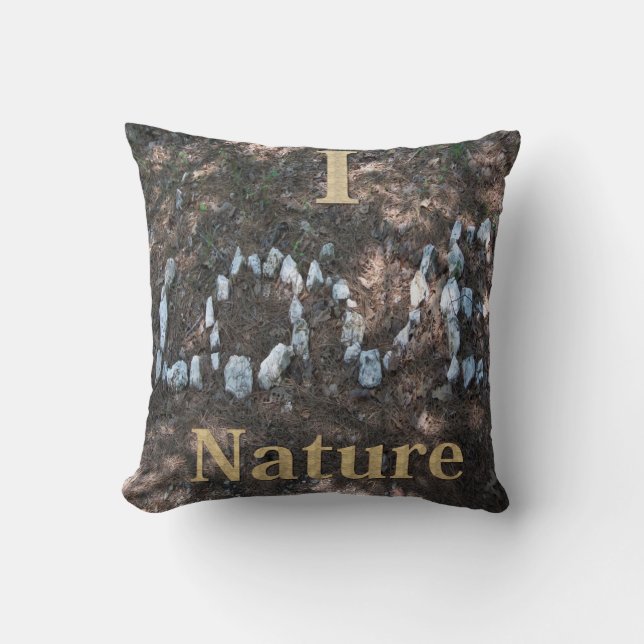 I Love Nature Throw Pillow (Front)