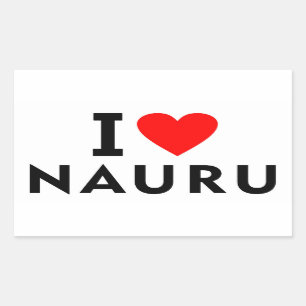 I love Nauru country like heart travel tourism Rectangular Sticker