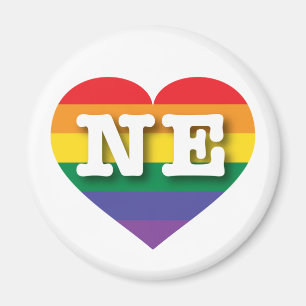 I love Nebraska Gay Pride Rainbow Heart  Magnet