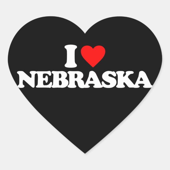 I LOVE NEBRASKA HEART STICKER (Front)