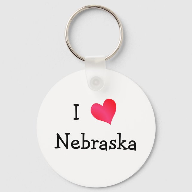 I Love Nebraska Key Ring (Front)