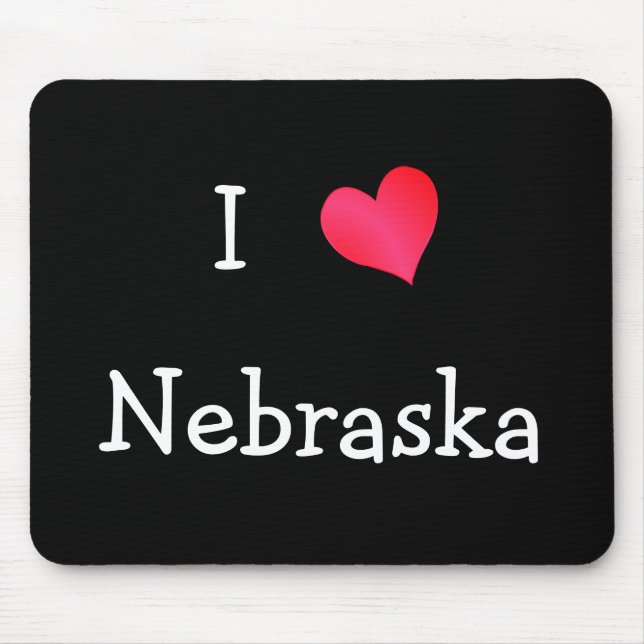 I Love Nebraska Mouse Mat (Front)