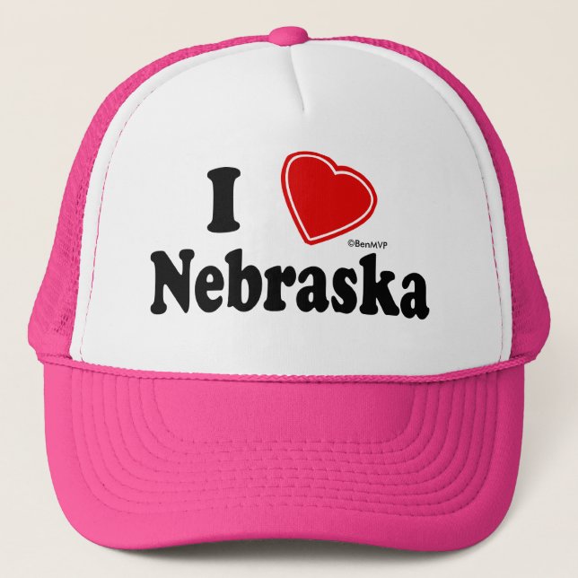 I Love Nebraska Trucker Hat (Front)