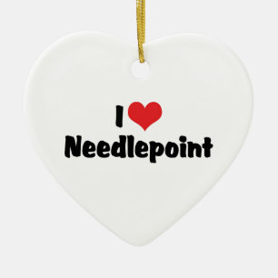 I Love Needlepoint Ceramic Tree Decoration