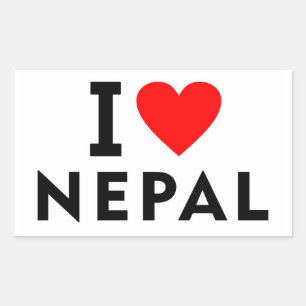 I love Nepal country like heart travel tourism Rectangular Sticker