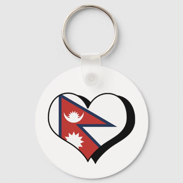 I Love Nepal Keychain (Front)