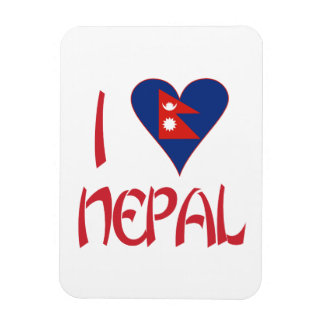 I Love (Nepalese Heart Flag) Nepal Magnet