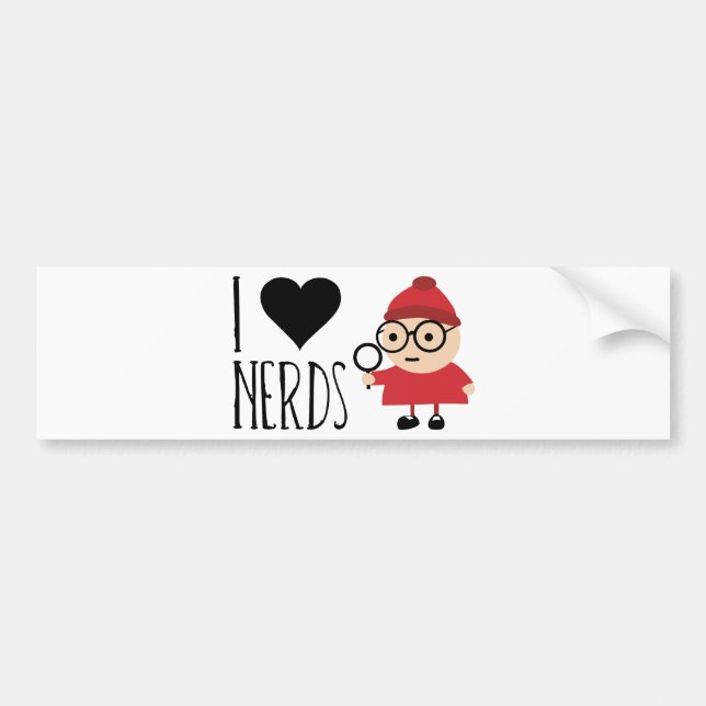 I Love Nerds Bumper Sticker (Front)