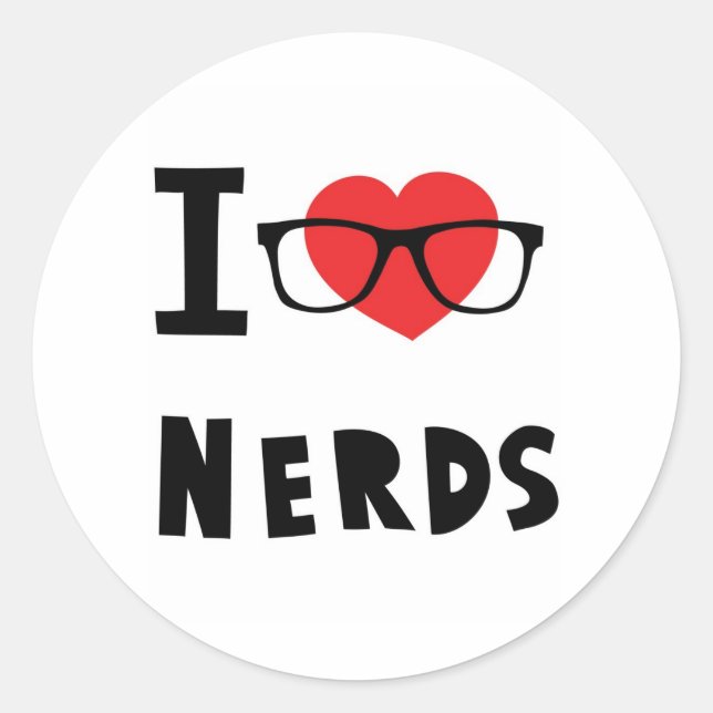 I love nerds classic round sticker (Front)