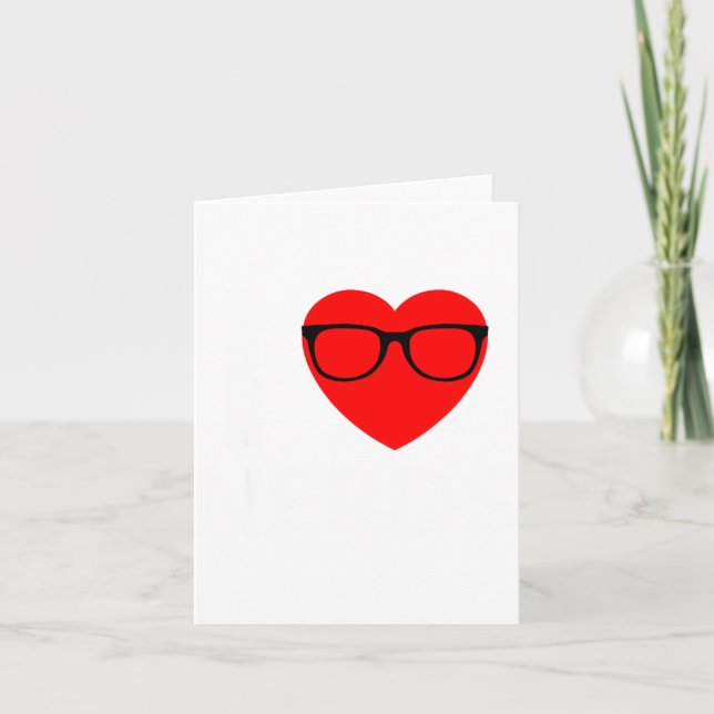 I Love Nerds Gles Funny Heart Valentines Gift Men  Card (Front)