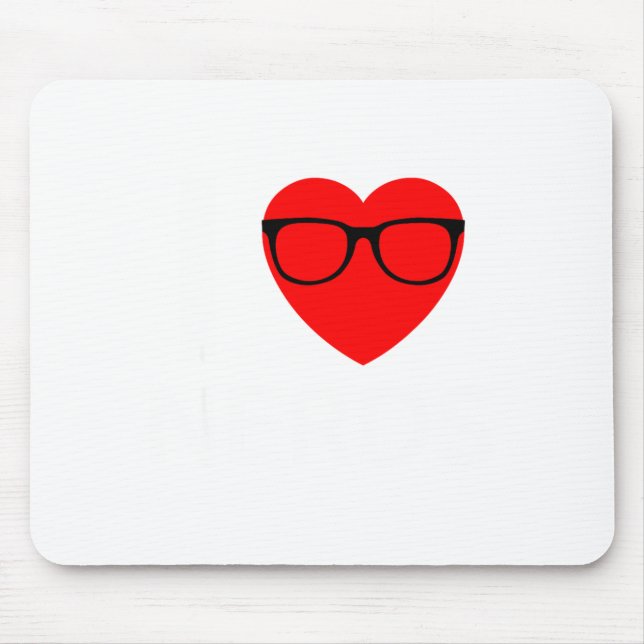 I Love Nerds Gles Funny Heart Valentines Gift Men  Mouse Mat (Front)