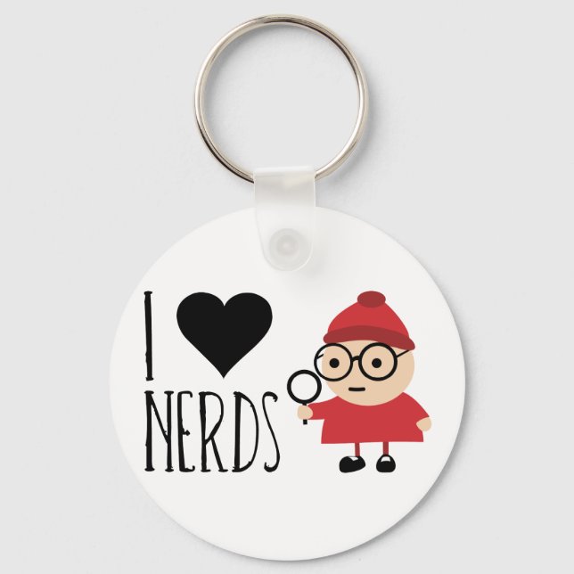 I Love Nerds Key Ring (Front)