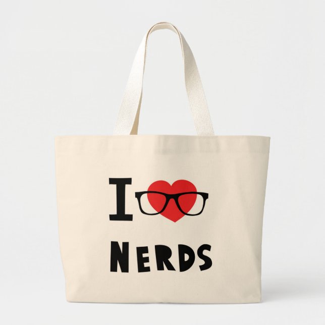 I love nerds large tote bag (Front)