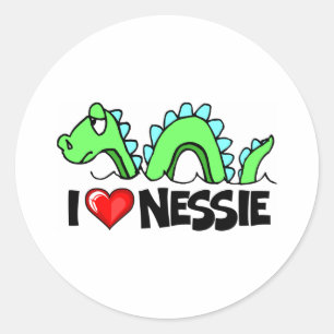 I Love Nessie Classic Round Sticker