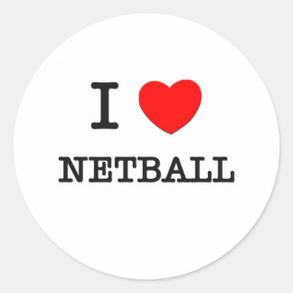 I Love Netball Classic Round Sticker