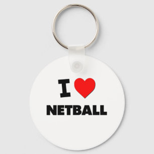 I Love Netball Key Ring