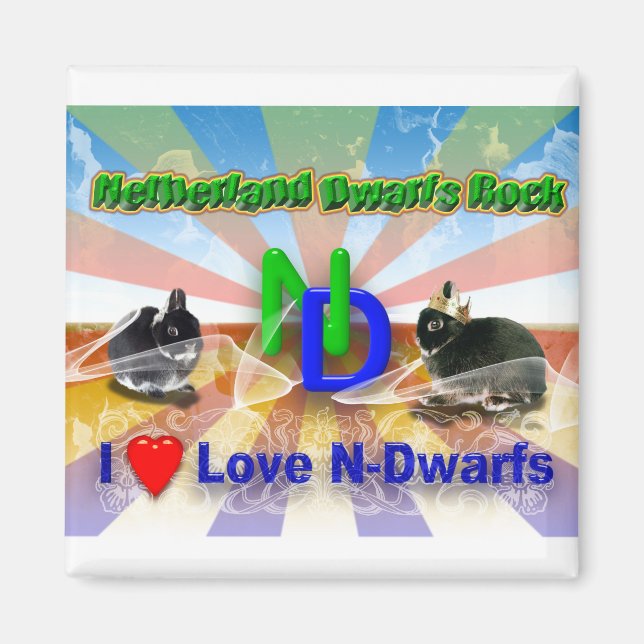 I love Netherland Dwarf Bunnies Magnet (Front)