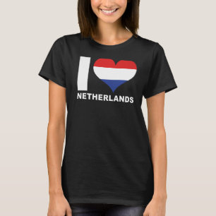 I Love Netherlands Heart Flag Netherlands T-Shirt