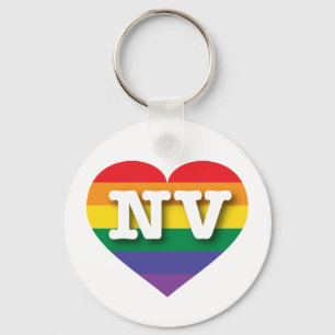 I Love Nevada Rainbow Heart Key Ring