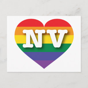 I Love Nevada Rainbow Heart Postcard