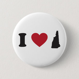 I Love New Hampshire 6 Cm Round Badge
