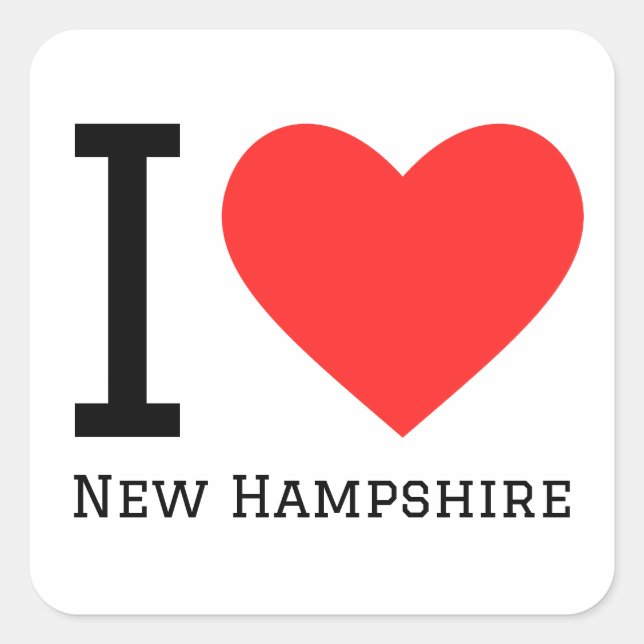 I love New Hampshire  Square Sticker (Front)