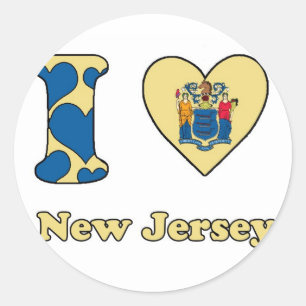 I love New Jersey Classic Round Sticker
